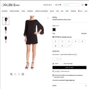 Silk blend butterfly-sleeve dress